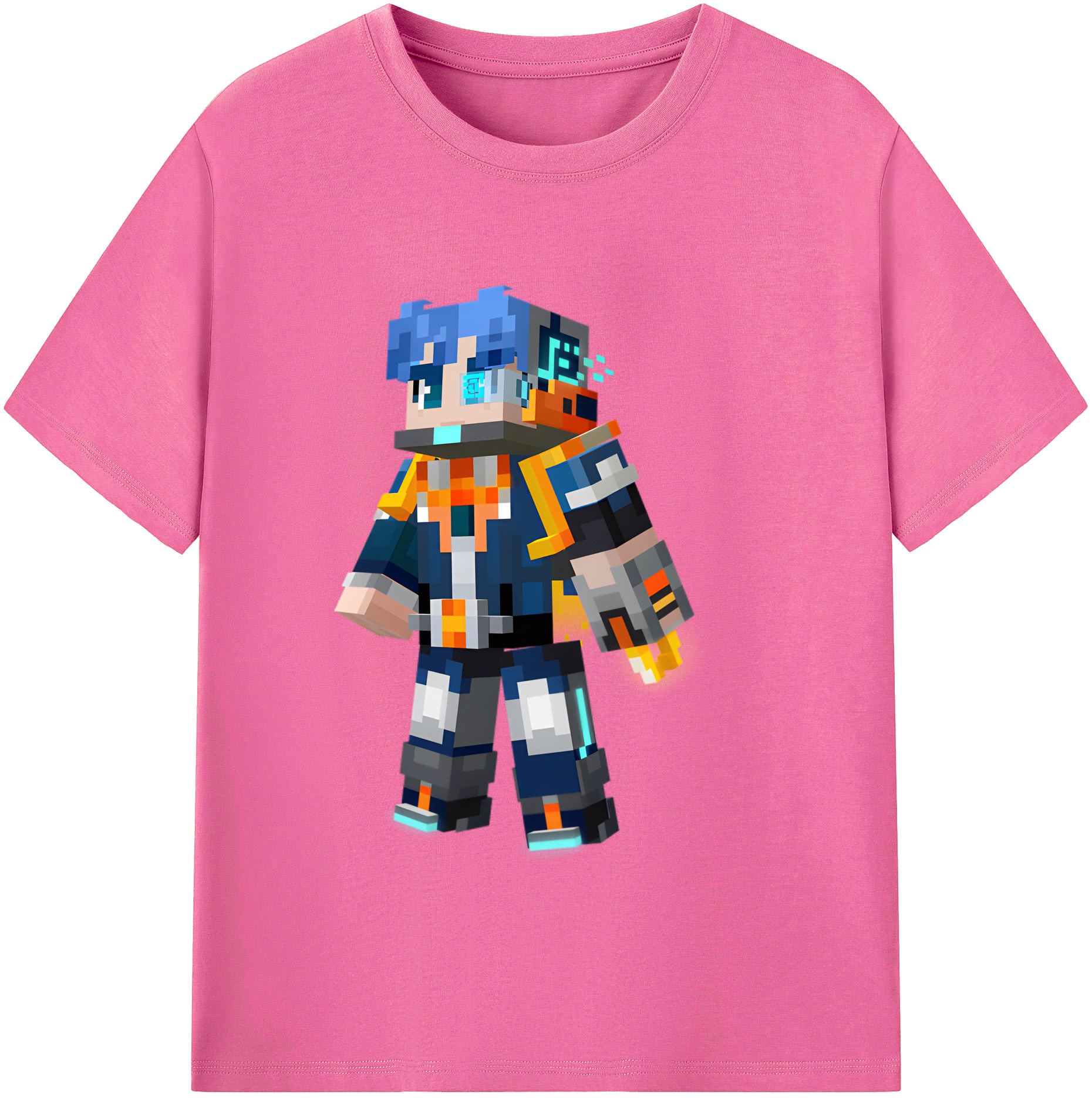 （画像用） マインクラフト ブロックの世界 Minecraft MC Block world レディースカジュアルプリントTシャツ（綿100％）